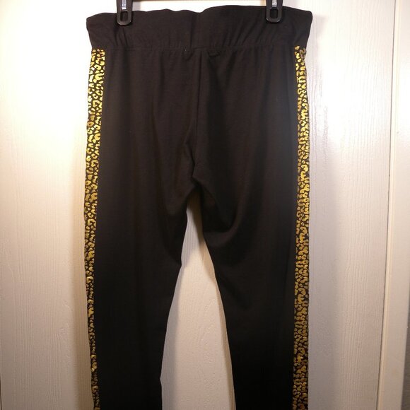 DEREK HEART BLACK & GOLD LEGGINGS Size: 1X - Picture 12 of 16